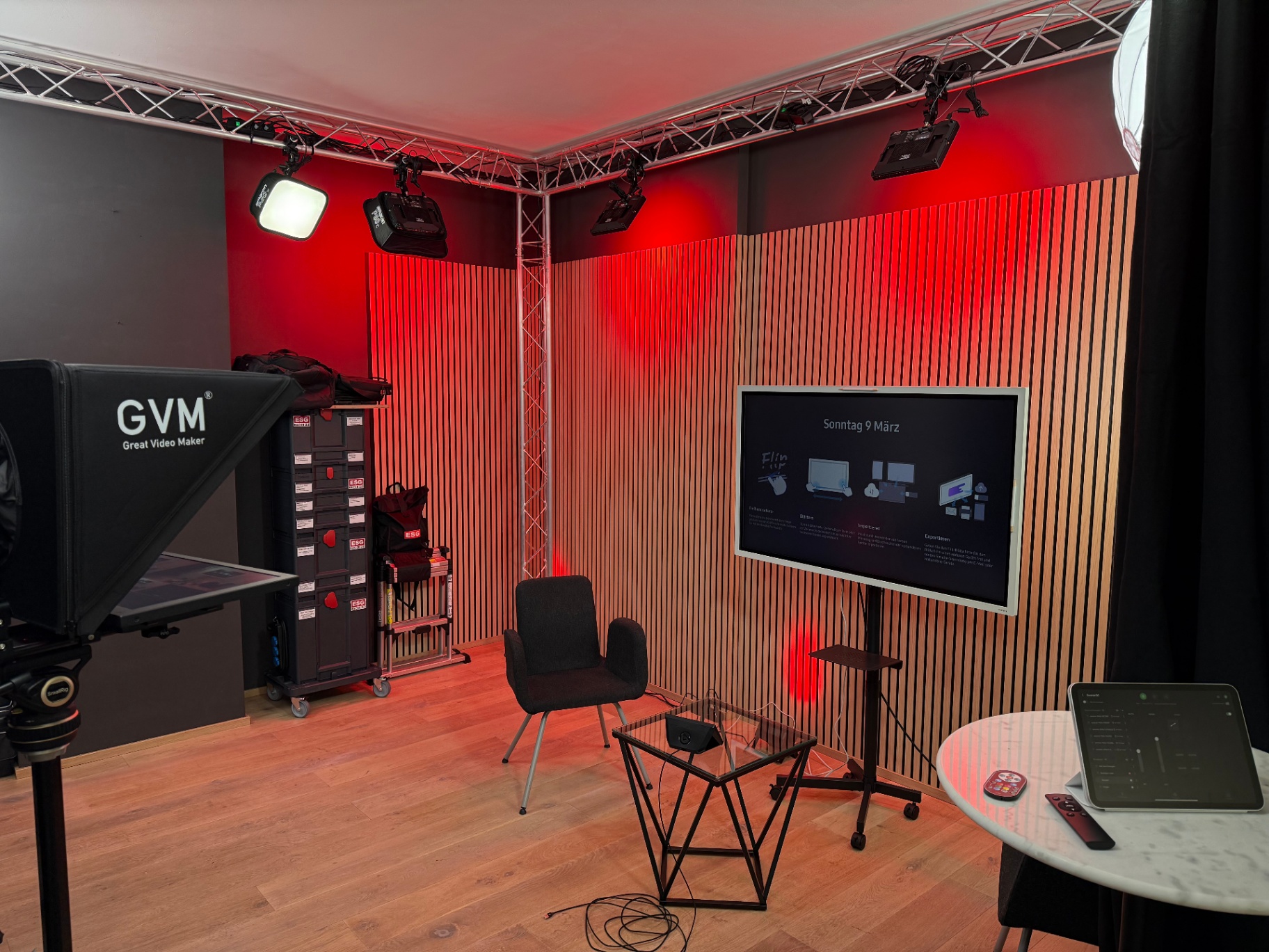 Interview-Set im ESG Media TV-Studio Frechen Köln